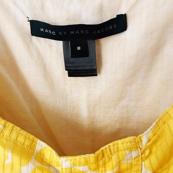 Marc Jacobs Yellow & Ivory Shirred Tank Top/Cami M - Picture 2 of 6